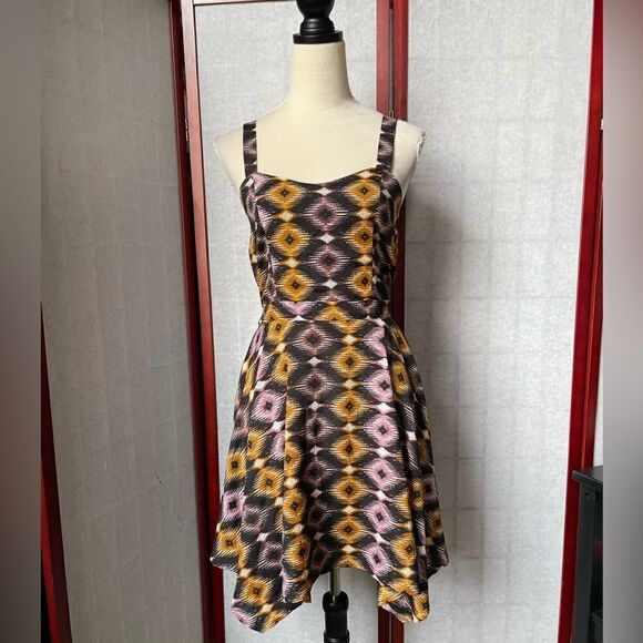 Bar III Multicolored Geometric Designed Fit and Flare Dress (Size: Medium) - Picture 10 of 12